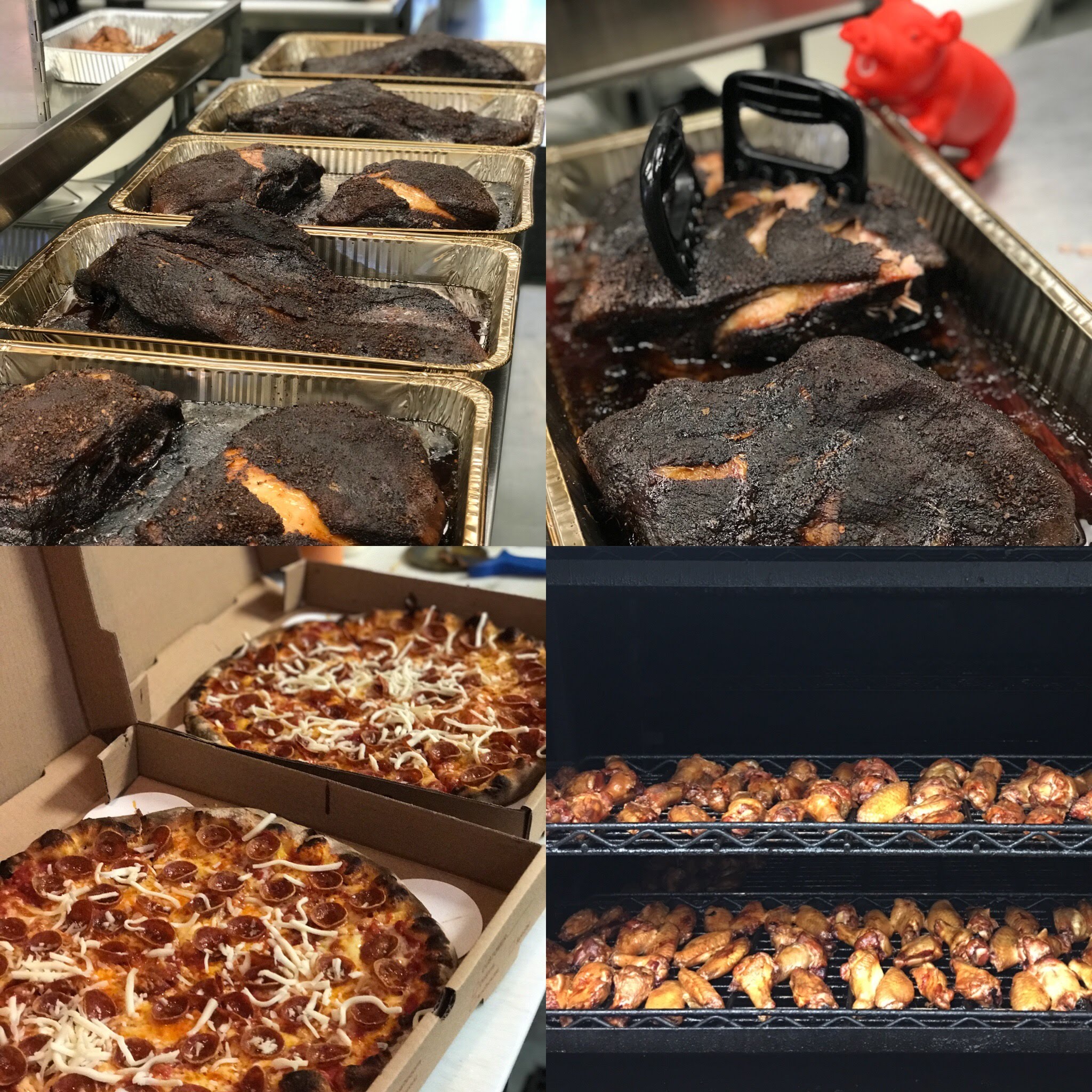 Brisket, Pizza and Smoked Wings